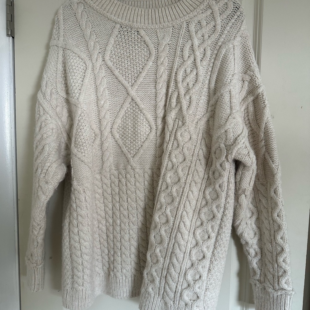 Free People Cable Knit Sweater - Cream